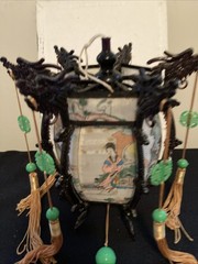 Vtg Chinese Lantern Fabric 6 sided Decor for Lunar New Year/Auspicious Day.