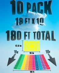 10 Packs Mexican Banners 180 Ft (18 x 10) Papel Picado Fiesta Party Decoration