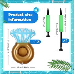 12Pack Ring Inflatable Drink Holder, Drink Floaties Floats Cup for Swimming P…