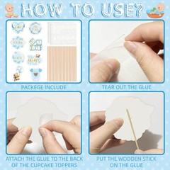 Weecent 48 Pcs We Can Bearly Wait Cupcake Toppers Bear Baby Shower Decoration…