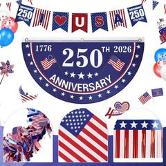 Patriotic Golf Cart Decorations Kit for 4th of July – Banner, Flags, Garland & M