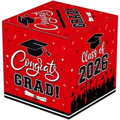 PERFQU Graduation Card Box 2026 – Congrats Grad Boxes Holder, Red