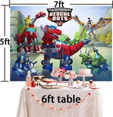 Transformers Rescue Bots Academy Party Decoration Backdrop Banner Poster 7x5ft