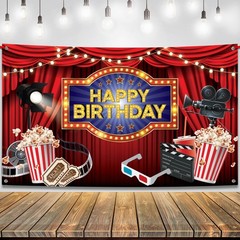 Large Movie Night Banner – 72×44 Inch | Movie Birthday Party Decorations | Movie