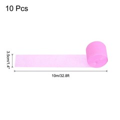 Crepe Paper Streamers 10 Rolls 328ft for Decoration, Pink(1.4 in x 32.8 Ft/Roll)