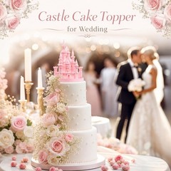 4.8 Inch Castle Cake Topper Figurine Wedding Cake Topper Castle Tower Night L…
