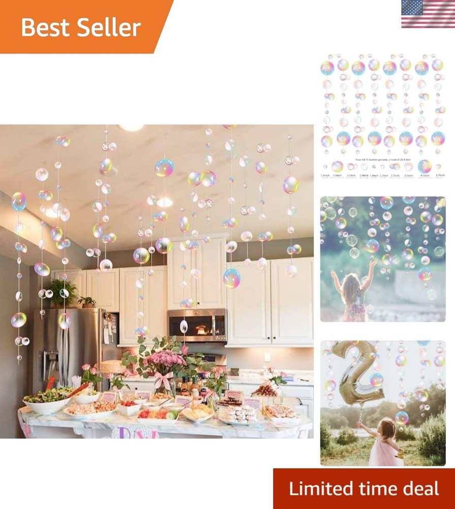 Transparent Bubble Garlands Mermaid Party Decoration Colored Flat Cutouts Han…