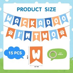 Puppy Themed 2nd Decorations Banner, Blue and Orange I’m Party Garland, Pre-S…