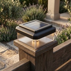 Solar Fence Light LED Mounts Easily on Rod Mat Fence Posts Black Color