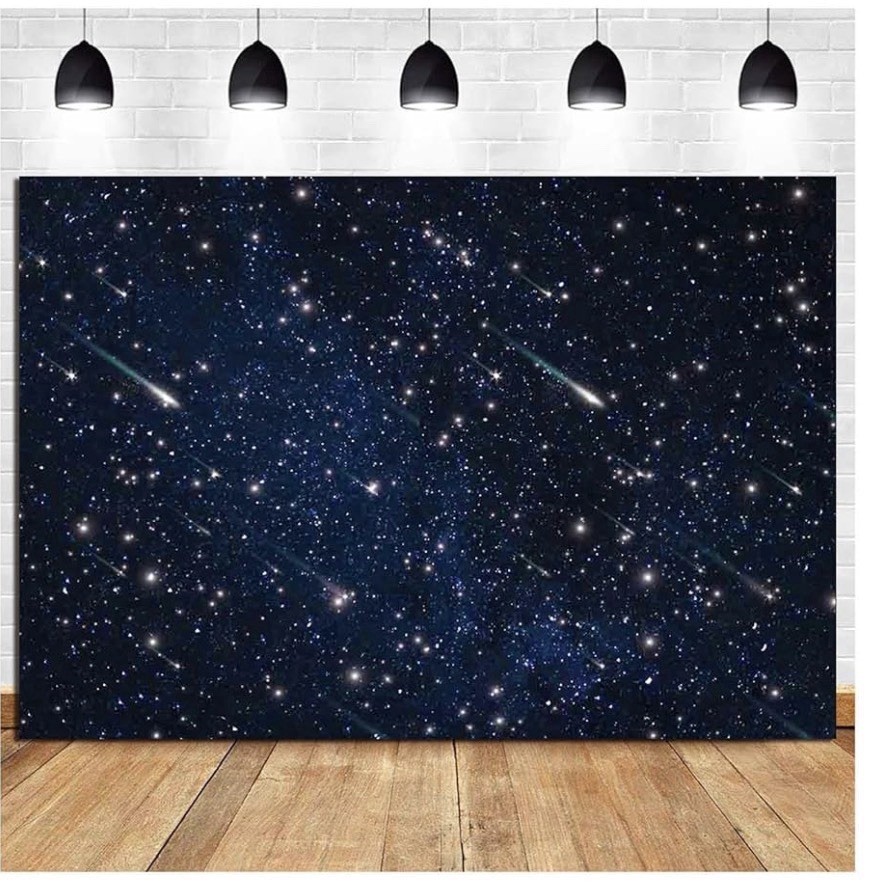Night Sky Star Universe Space Starry Photo Backdrop.Galaxy Stars Banner.7×5 Ft.