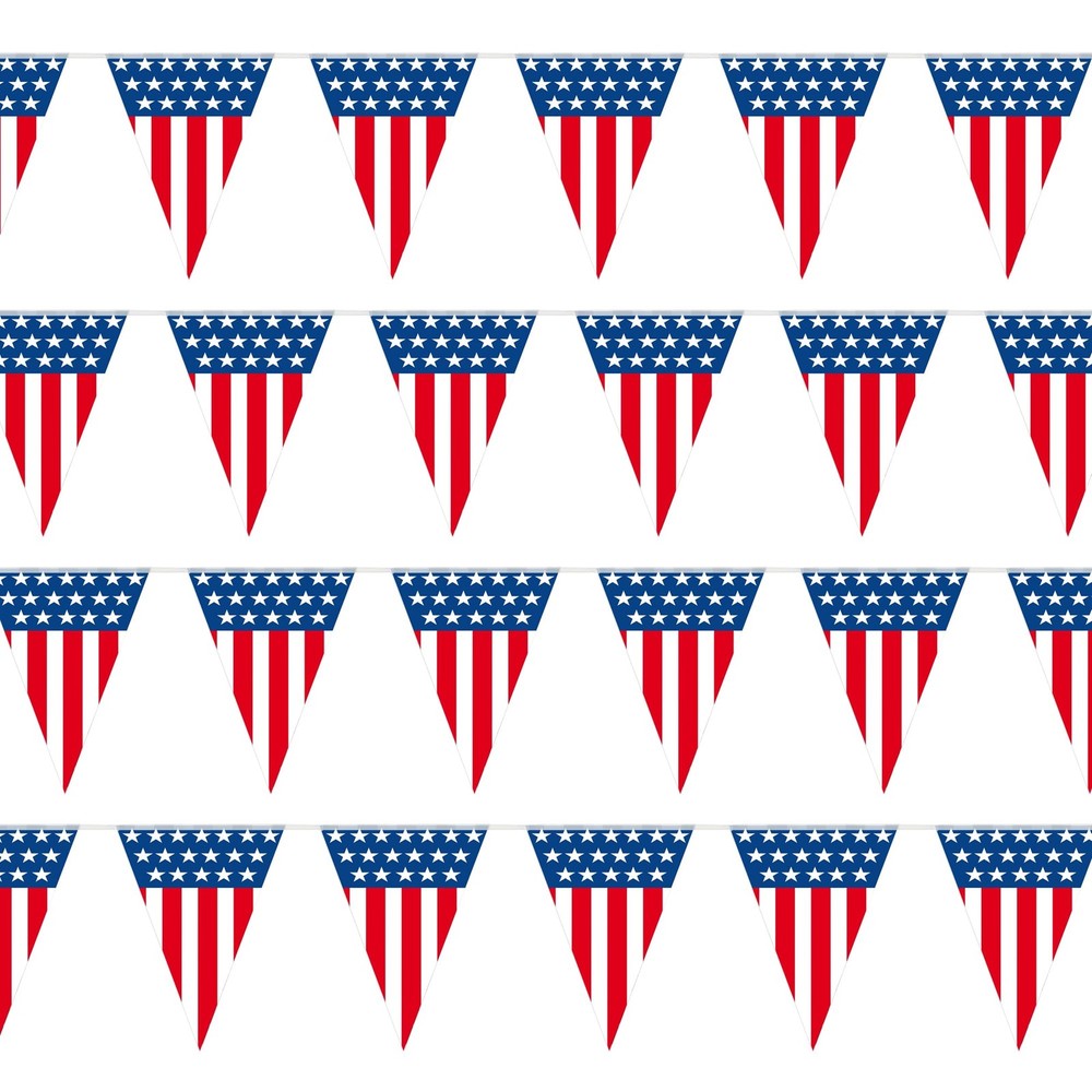 USA Flag Pennant Banner | 100’ FT. Long American String Flags | 18” Inch Tall…