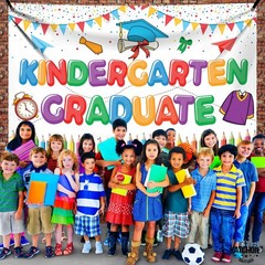 Kindergarten Graduation Backdrop – 72×44 Inch | Grad Backdrop | Kindergarten Gr