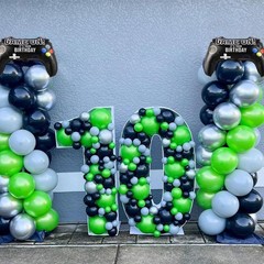 144Pcs Video Game Balloon Arch Garland Kit Green Black Silver Explosion Star …