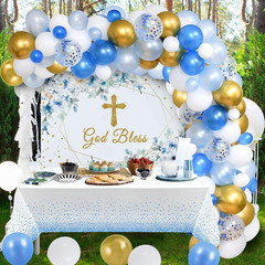 Winrayk Baptism Decorations for Boys Mi Bautizo First Communion Decorations, Blu
