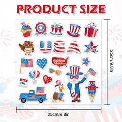 Patriotic Thick Gel Clings Red Blue White Star American Flag Reusable Gel Sticke
