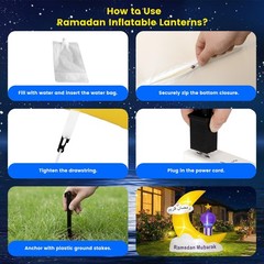 6FT Inflatable Ramadan Moon with LED Lights – Eid Outdoor Decorations