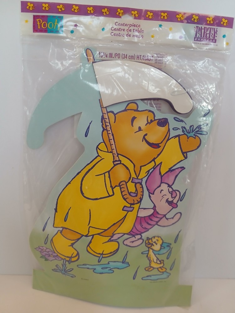 DISNEY Fold Out Honeycomb Tissue Centerpiece Winnie the Pooh Piglet Vintage