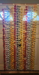 Hawaiian Floral Lei Curtain Panel SET OF 3 PRE-OWNED