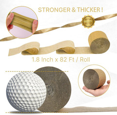 Gold Crepe Paper Streamers 4Pcs 328Ft Pack of Gold Crepe Paper for Wedding Birth