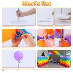 Chamvis 2 Set Balloon Column Kit – 6.56 feet Balloon Column Stand with Base f…