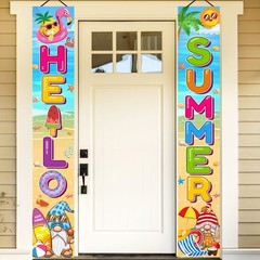 Summer Party Decorations Porch Sign, 71″ X 12″ Hello Summer Banne for Office …