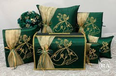 NEW 4PC Custom Quinceanera Set Kneeling pillow Guestbook Photo album bible