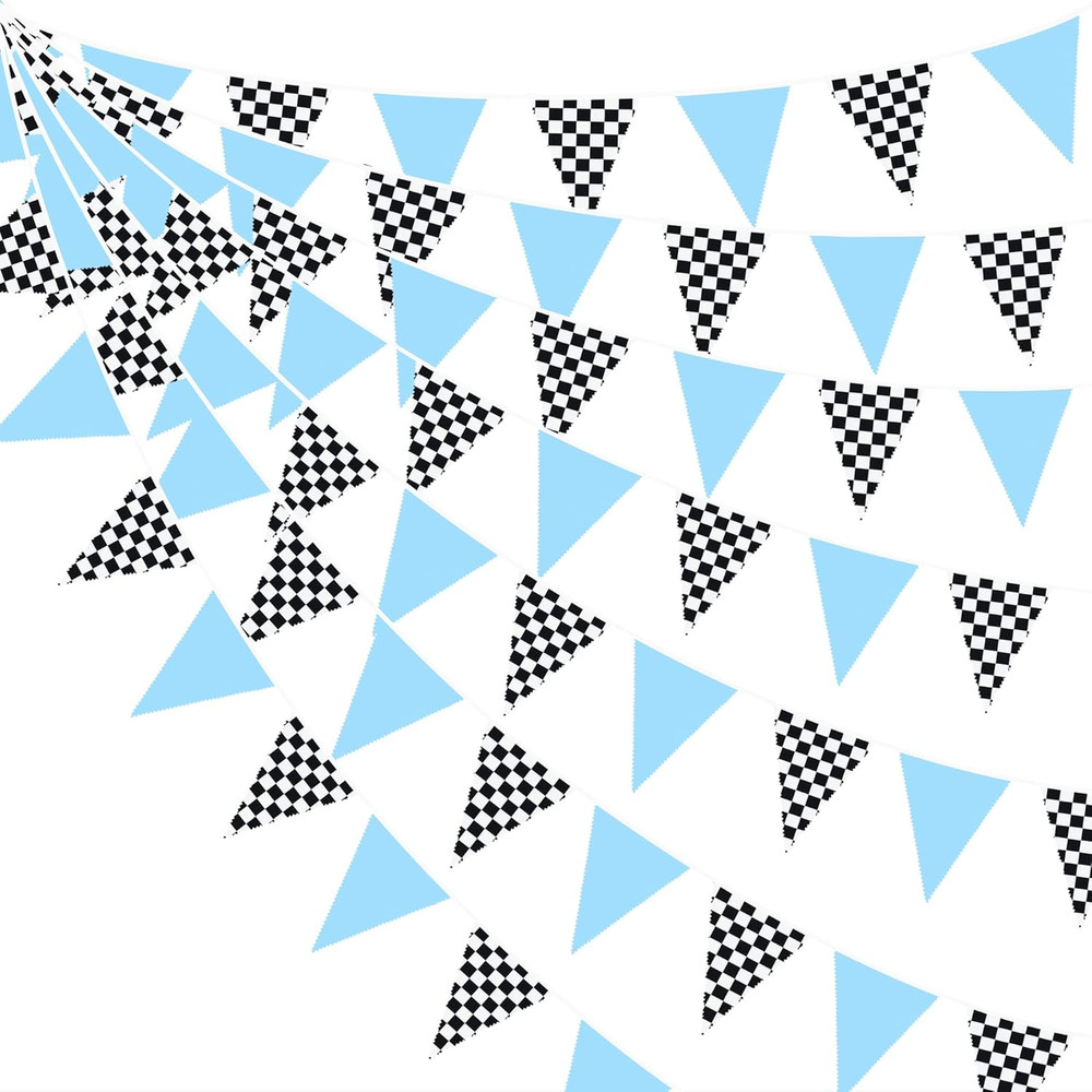 Racing Party Decorations Fabric Banner Flags Checkered Car Birthday Celebration