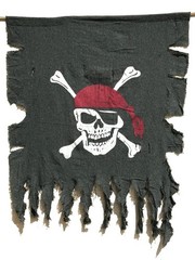 2 PCS 3ft x 2.5ft Weathered Linen Pirate Flag Halloween Party Room Decor
