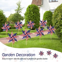 Patriotic Pinwheels Set, 12Pcs Yard and Garden Decor