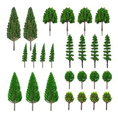 25pcs Mixed Miniature Model Trees for Train Layouts Diorama Decoration