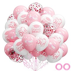 2026 Graduation Balloons Pink White Latex Confetti Congrats Grad Party Decor