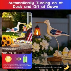 Unique Coastal Seagull Solar Light – Ideal for Gardens and Patriotic Displays