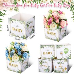 4Pack Baby Shower Centerpieces Pink Flower Boxes Party Arrangement Table Display