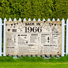 60Th Birthday Party Decorations, Vintage Back in 1966 Banner 60 Year Old Birthda