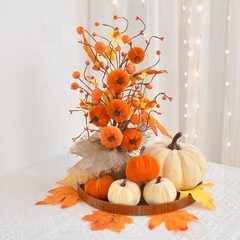 Pumpkin Arrangement Compact Size Lightweight Design Low-Maintenance Decoration
