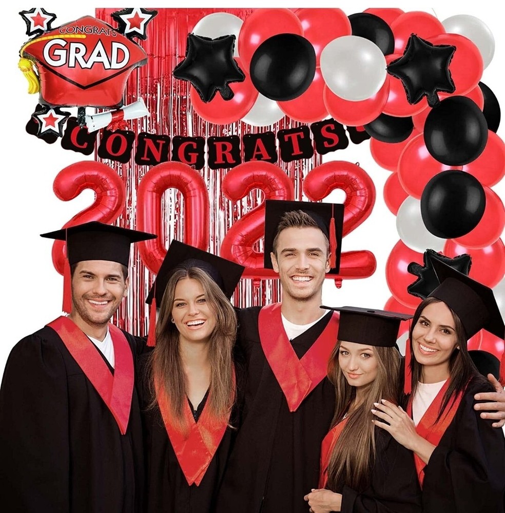 Graduation Party Decorations 2022*Supply Kit Red,Black & White*NEW LOW PRICE!