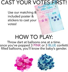 Baby Gender Reveal Voting Game – Confetti Balloons & Dart