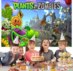 Plants vs Zombies Party Supplies Backdrop Banner Background Vinyl 5x3ft