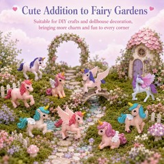 20 Pcs Unicorn Cake Toppers Miniature Unicorn Cupcake Toppers Tiny Flying Hor…