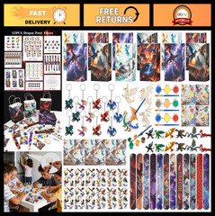 132Pcs Dragon Party Favors & Decorations – Mini Toys, Keychains, Painting Kits &