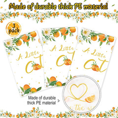 3 Pcs Little Cutie Tablecloth, Little Cutie Baby Shower Theme Decorations Orange