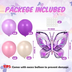 2 Sets Butterfly Party Decorations Table Centerpiece Balloon Stand Kit with L…