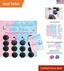 Deluxe Baby Gender Reveal Game Set with Voting Poster and Colorful Balloons