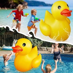 2 Pack 4 Feet Giant Inflatable Duck Huge Rubber Duck Large Blow up Pool Float…