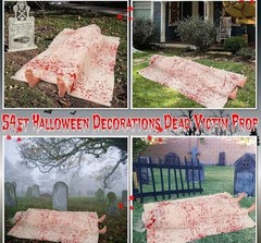 Halloween Victim Crime Scene Grave Outdoor Dead Scary Props Decor Blood Feet