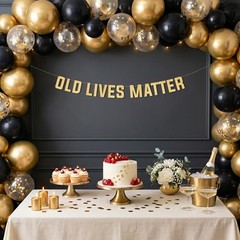 Pre-Strung Funny Birthday Gold Glitter Banner – Funny Retirement Decorations …