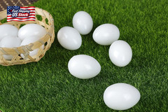 10Pcs Solid Parrot Plastic Fake Eggs Realistic, Simulated Fake Bird Eggs for Hat
