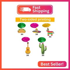 Mexican Fiesta Hanging Swirl Decorations, Cinco De Mayo Party Supplies, Taco Two
