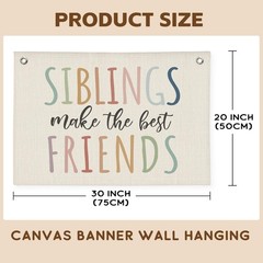Playroom Wall Decor,Siblings Make The Best Friends Banner