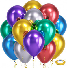 Metallic Chrome Latex Balloons, 100 Pack 12 inch Assorted Balloons